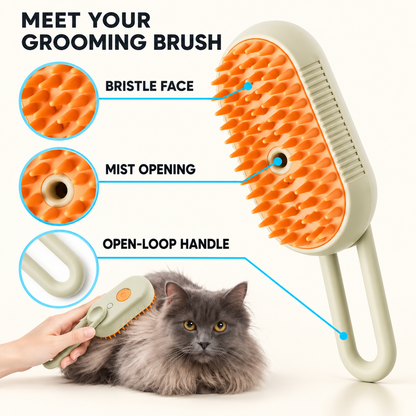 Galmino brush with labeled bristles, mist opening and open-loop handle